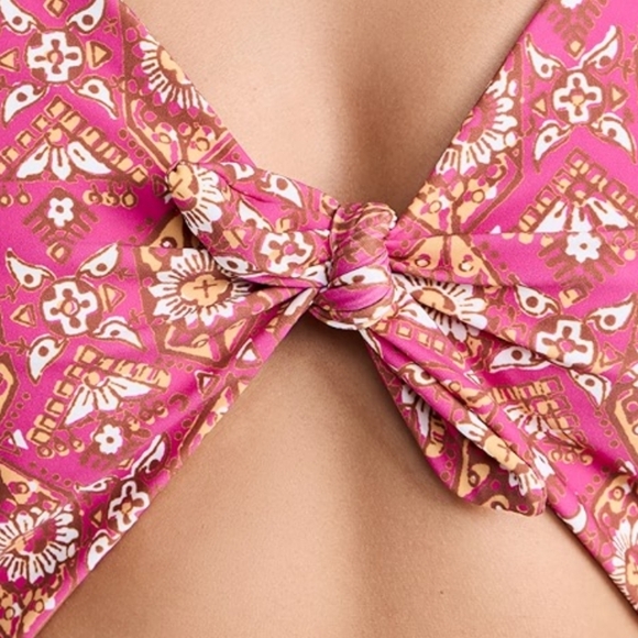 Veronica Beard Fuschia MultiAbstract Floral Cutout Aniston One Piece Swimsuit XL - Picture 4 of 8